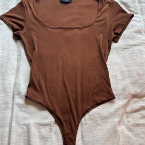 Cider Rust Short Sleeved Ribber Bodysuit